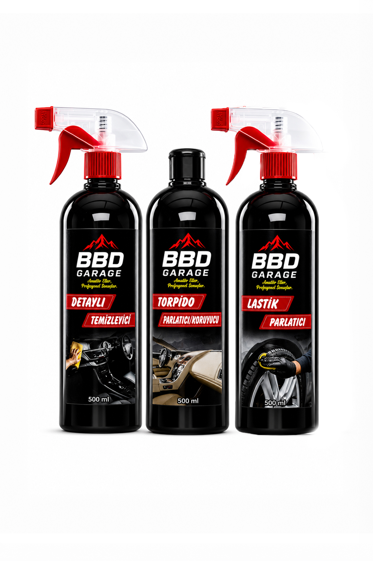 BBD GARAGE Detaylı + Torpido + Lastik Parlatıcı 3'lü Set